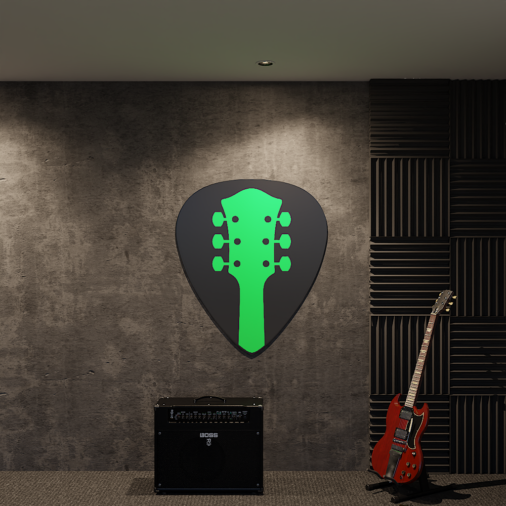 Pick - Green Guitar Neck