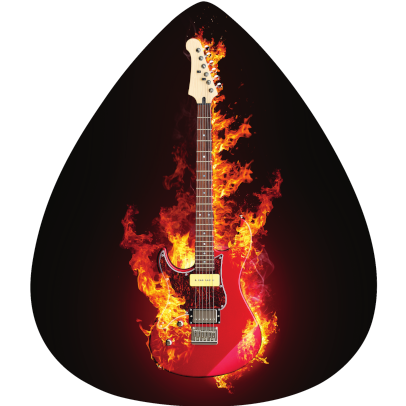 Pick - Flaming Guitar